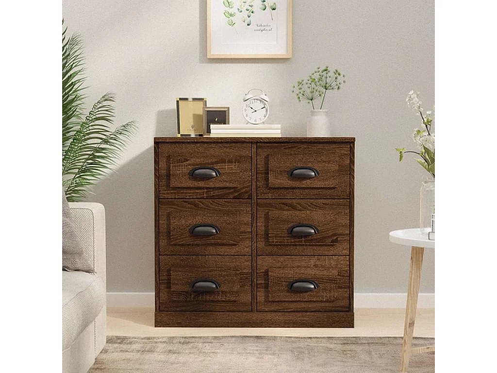 Credenza Rovere Marrone 70x35,5x67,5 cm in Legno Multistrato