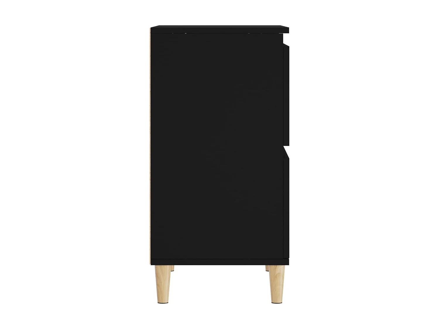 Aparador de madera contrachapada negro 60x35x70 cm