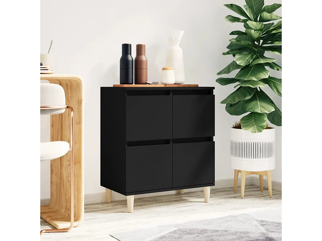 Buffet Noir 60x35x70 cm Bois d'ingénierie