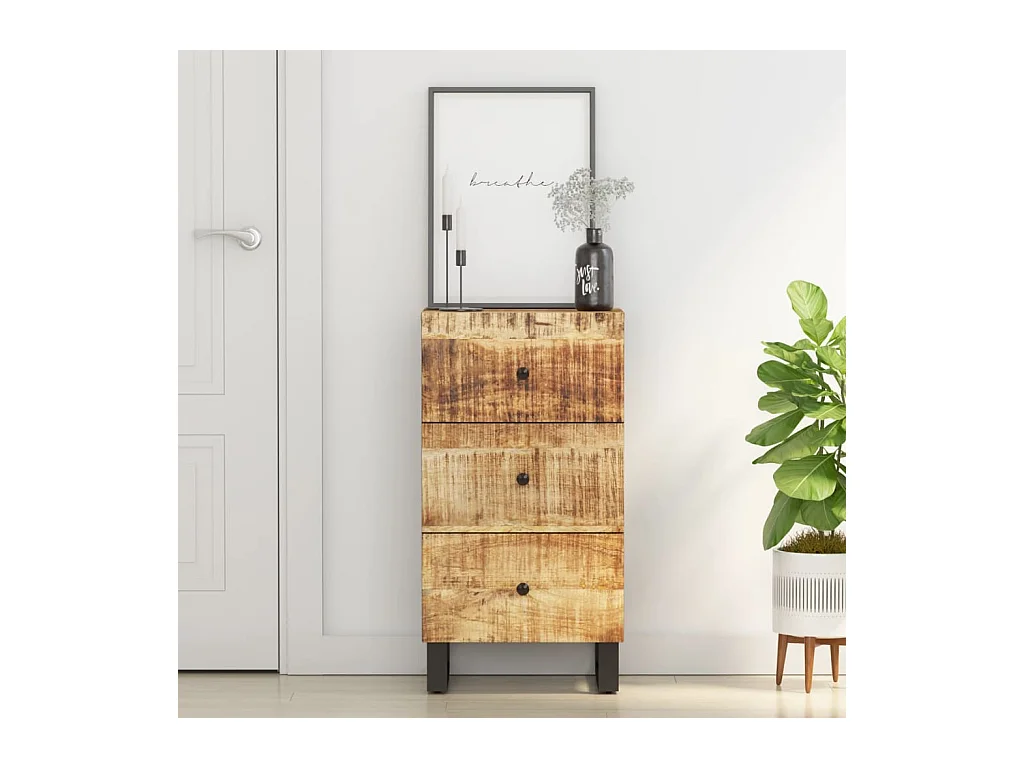 Sideboard mit 3 Schubladen 40x33,5x75 cm Massivholz Mango