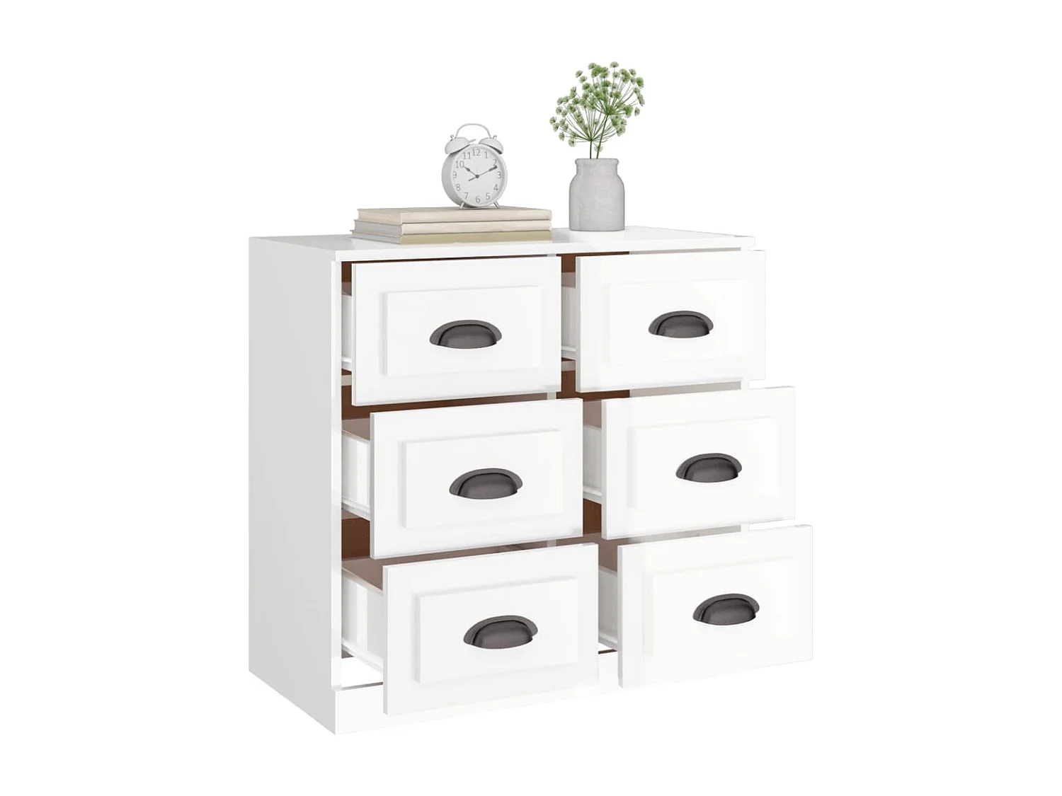 Buffet blanc brillant 70x35,5x67,5 cm bois d'ingénierie