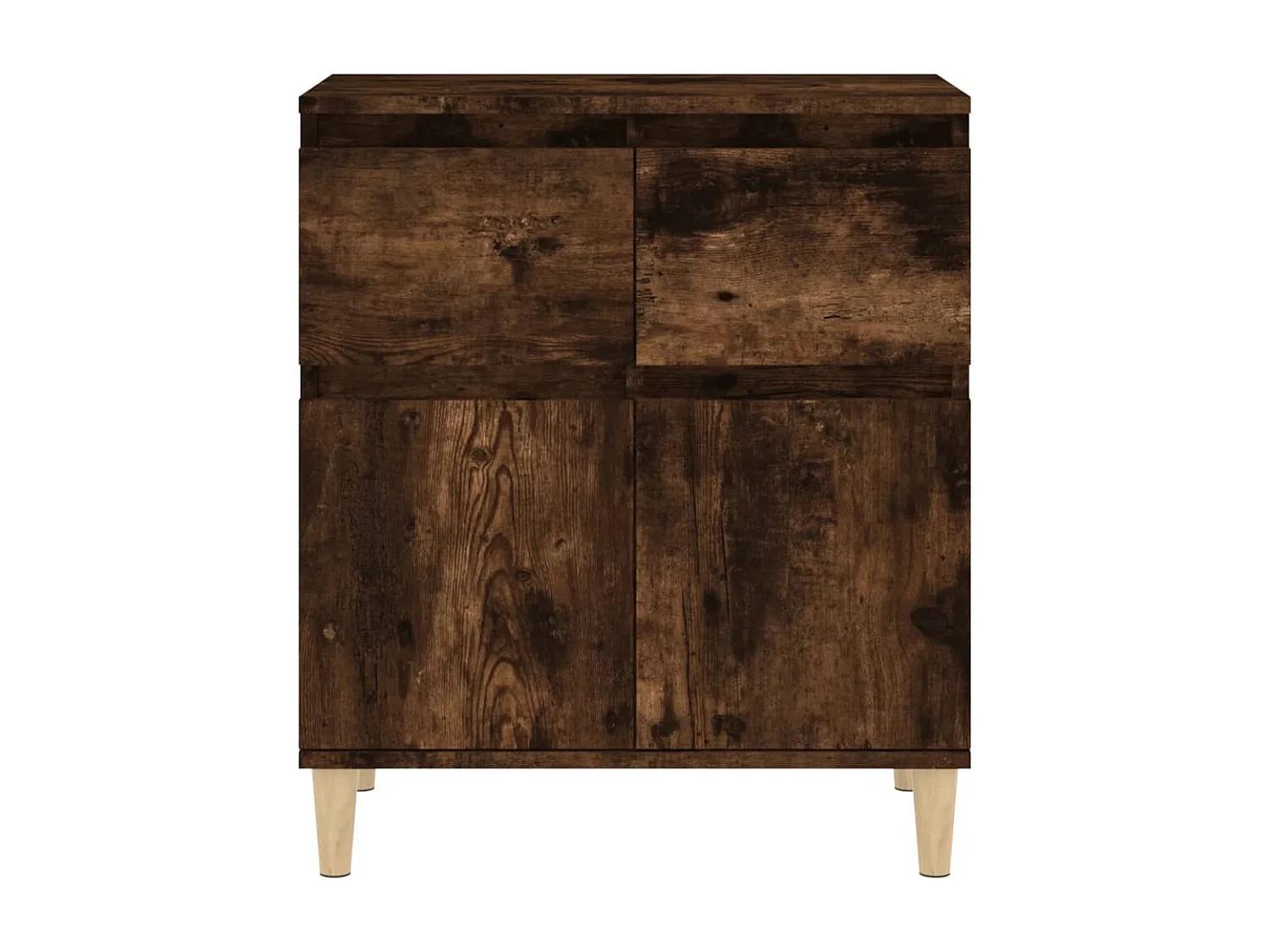 Dressoir 60x35x70 cm bewerkt hout gerookt eikenkleurig