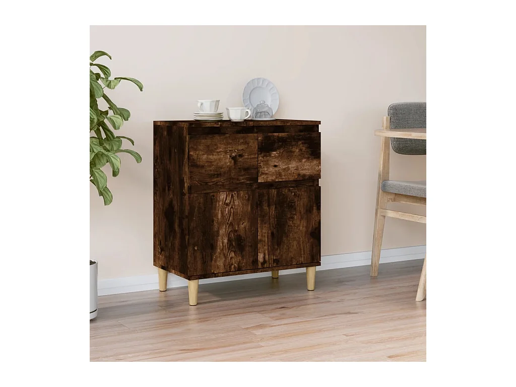 Dressoir 60x35x70 cm bewerkt hout gerookt eikenkleurig
