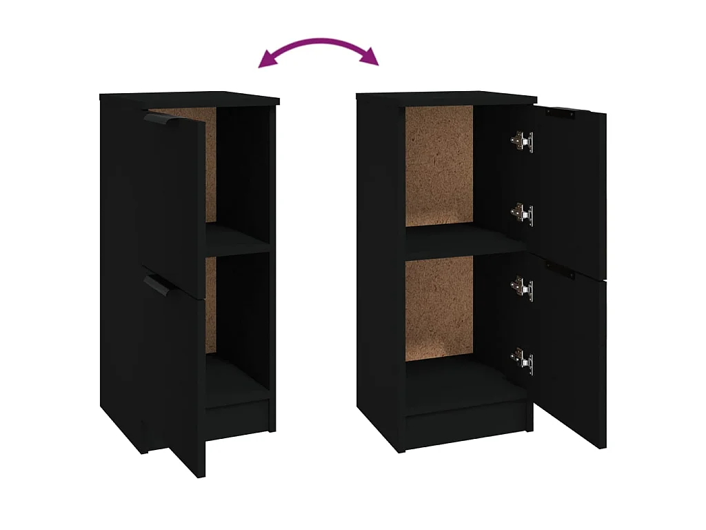 Sideboards 2 Stk. Schwarz 30x30x70 cm Holzwerkstoff