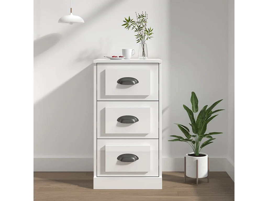 Sideboard Hochglanz-Weiß 36x35,5x67,5 cm Holzwerkstoff