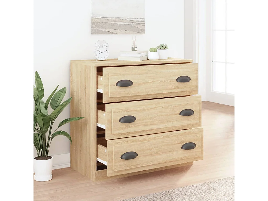 Buffet chêne sonoma 70x35,5x67,5 cm bois d'ingénierie