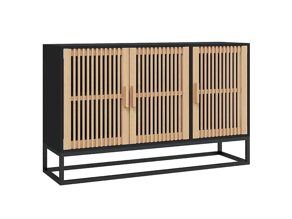 Dressoir 105x30x65 cm bewerkt hout zwart