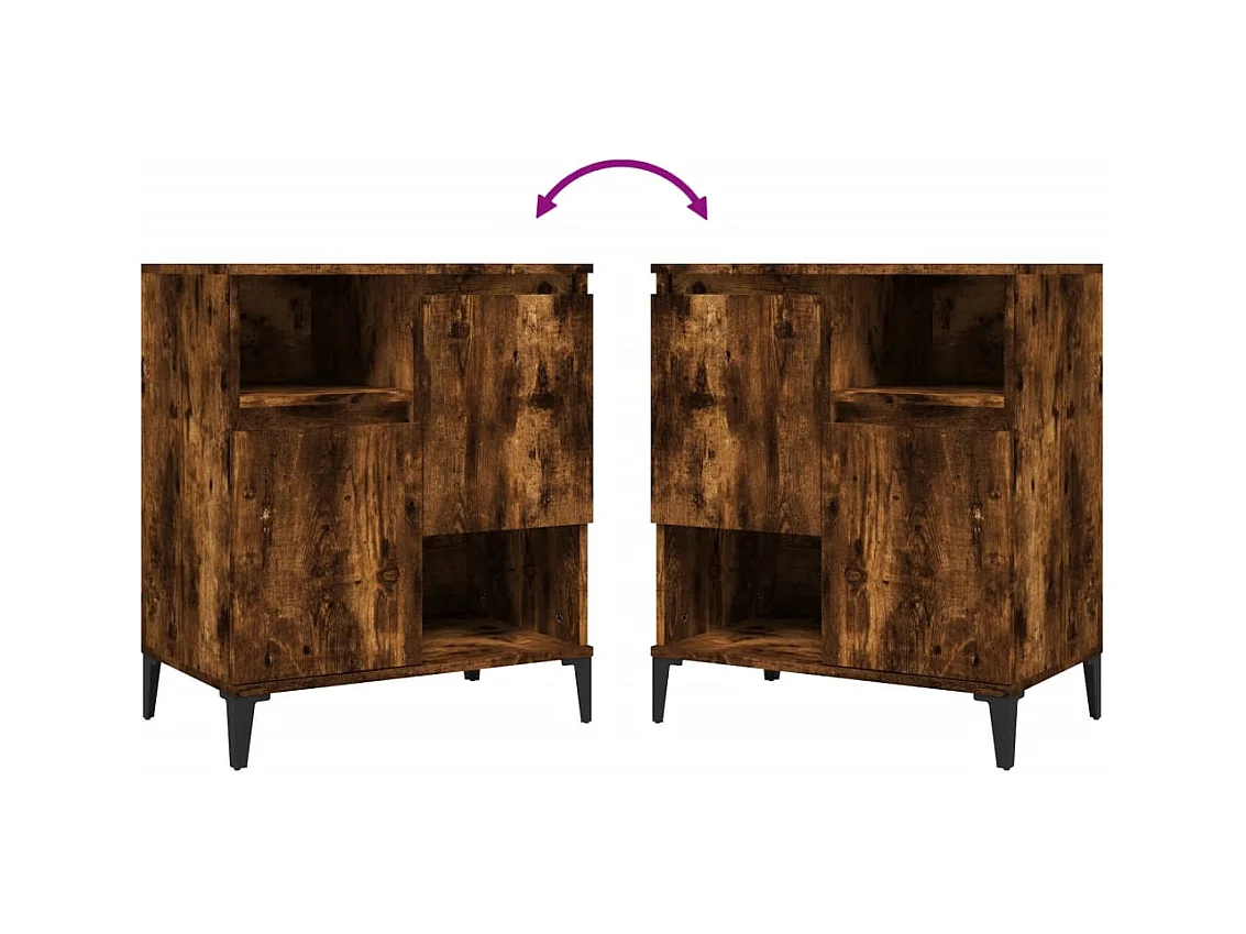 Aparador madera contrachapada color roble ahumado 60x35x70 cm