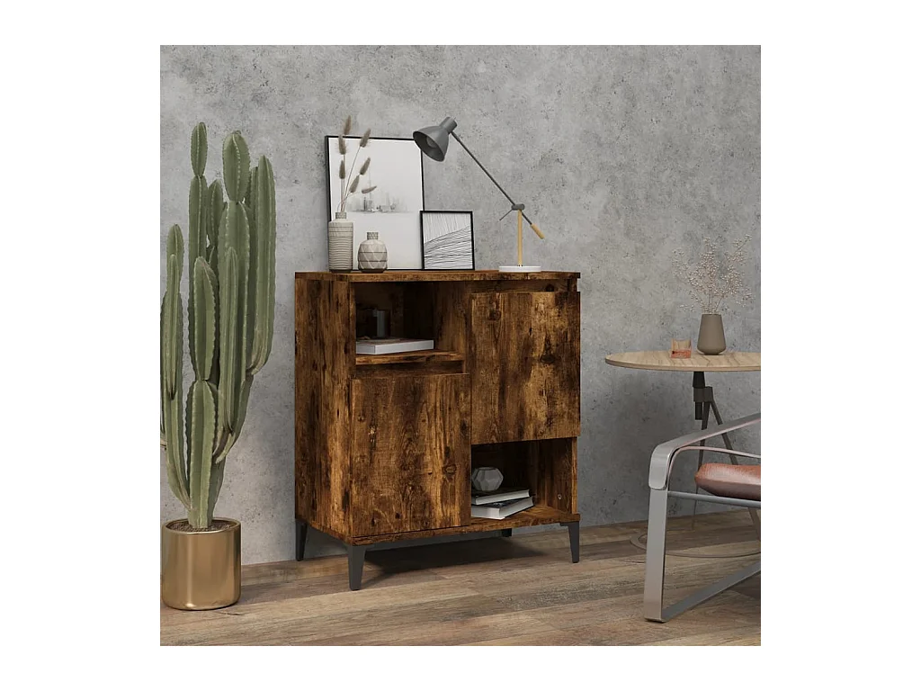 Buffet Chêne fumé 60x35x70 cm Bois d'ingénierie