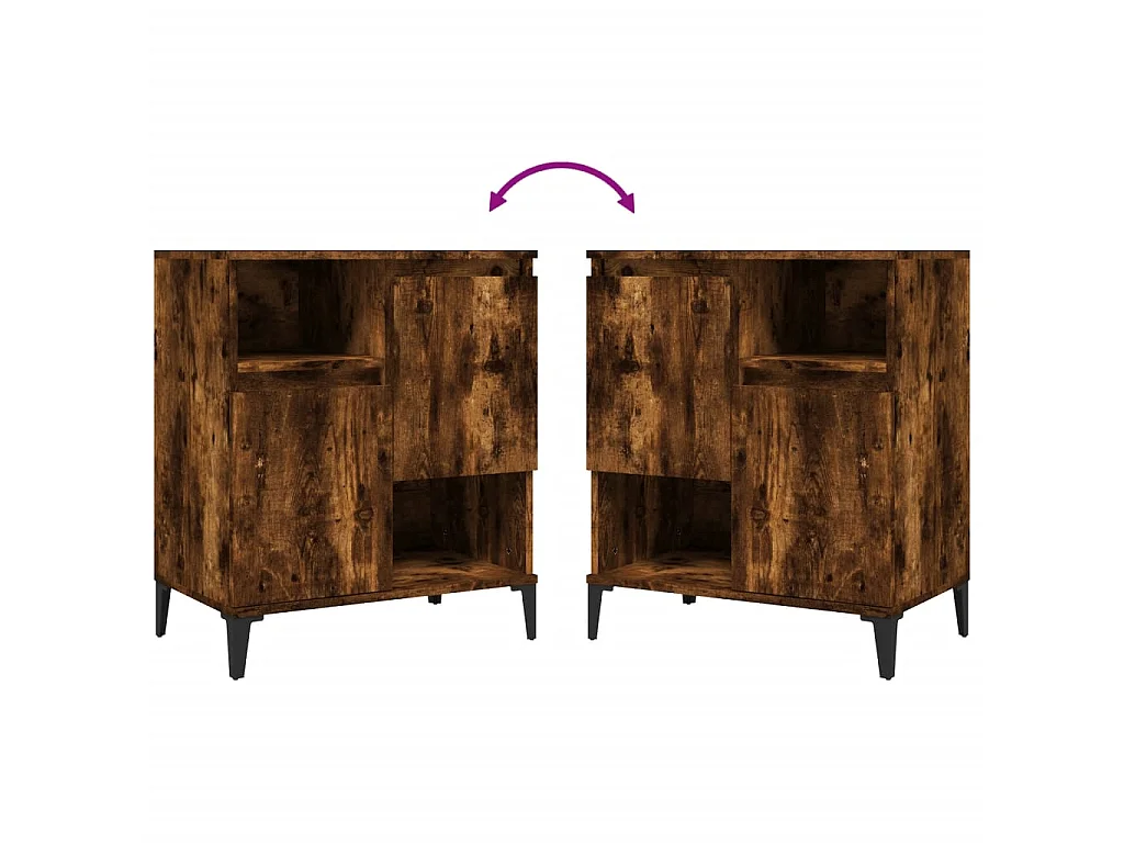Buffet Chêne fumé 60x35x70 cm Bois d'ingénierie