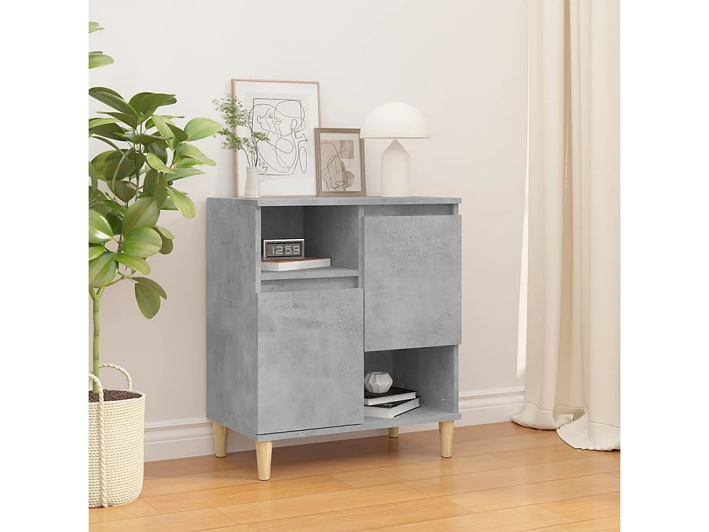 Dressoir 60x35x70 cm bewerkt hout betongrijs