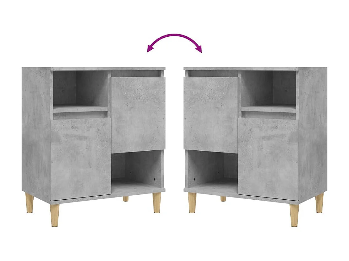 Dressoir 60x35x70 cm bewerkt hout betongrijs