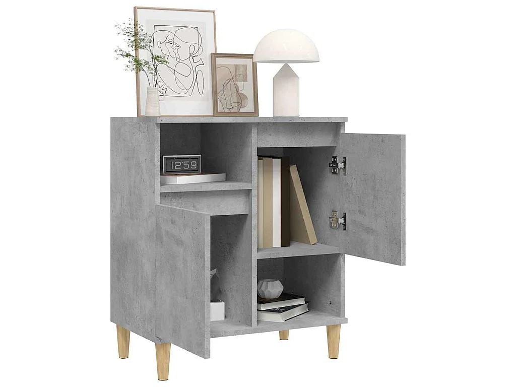 Dressoir 60x35x70 cm bewerkt hout betongrijs