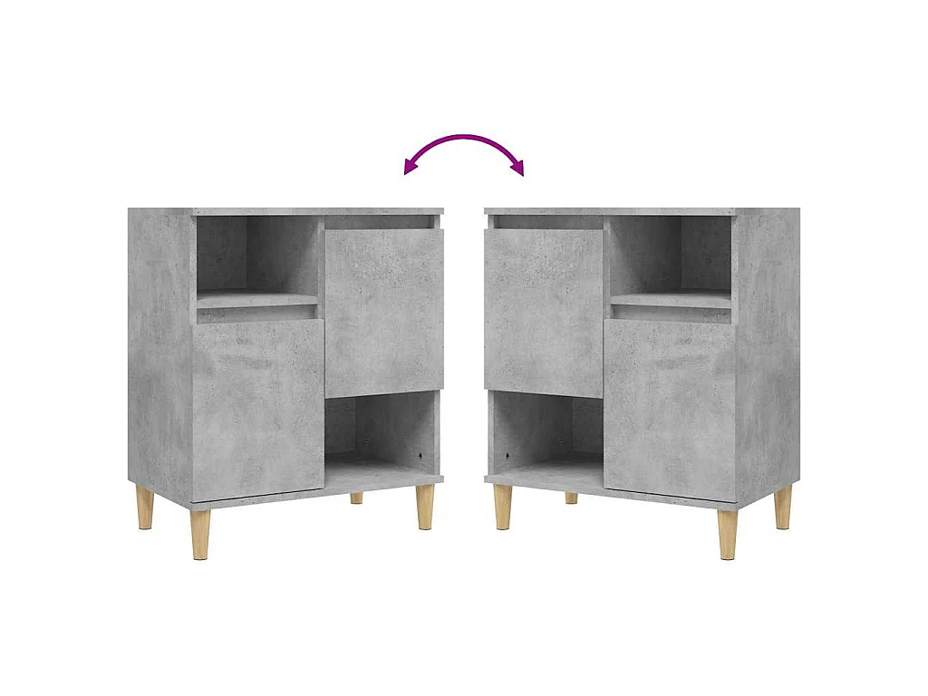 Dressoir 60x35x70 cm bewerkt hout betongrijs