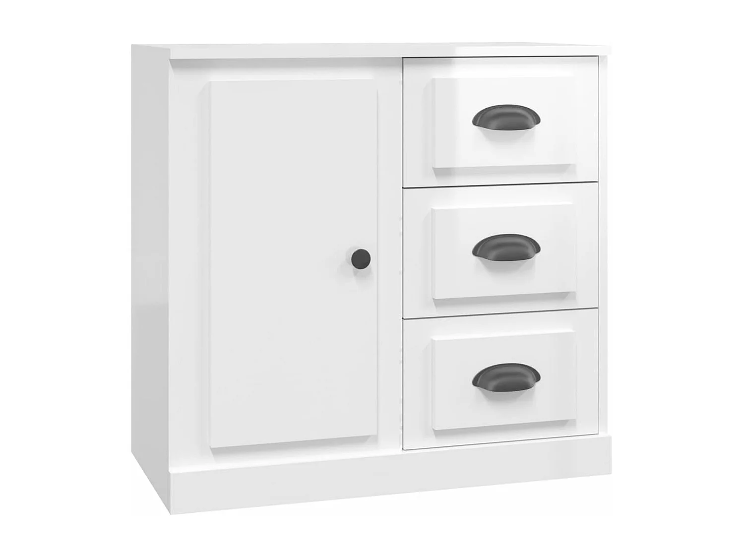 Buffet blanc brillant 70x35,5x67,5 cm bois d'ingénierie