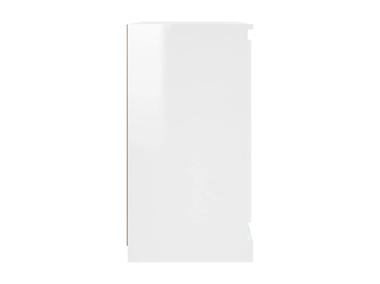 Buffet blanc brillant 70x35,5x67,5 cm bois d'ingénierie