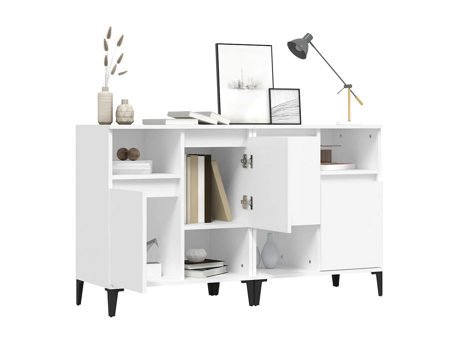 Sideboards 2 Stk. Weiß 60x35x70 cm Holzwerkstoff