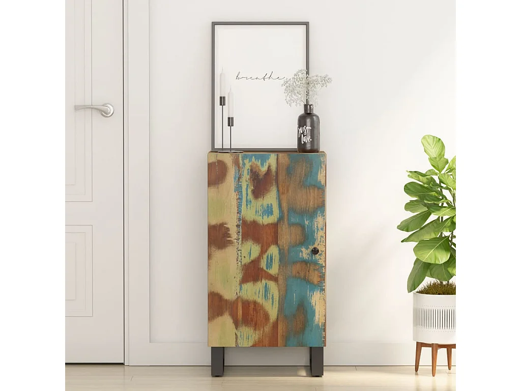 Buffet avec porte 40x31x75 cm bois massif de récupération