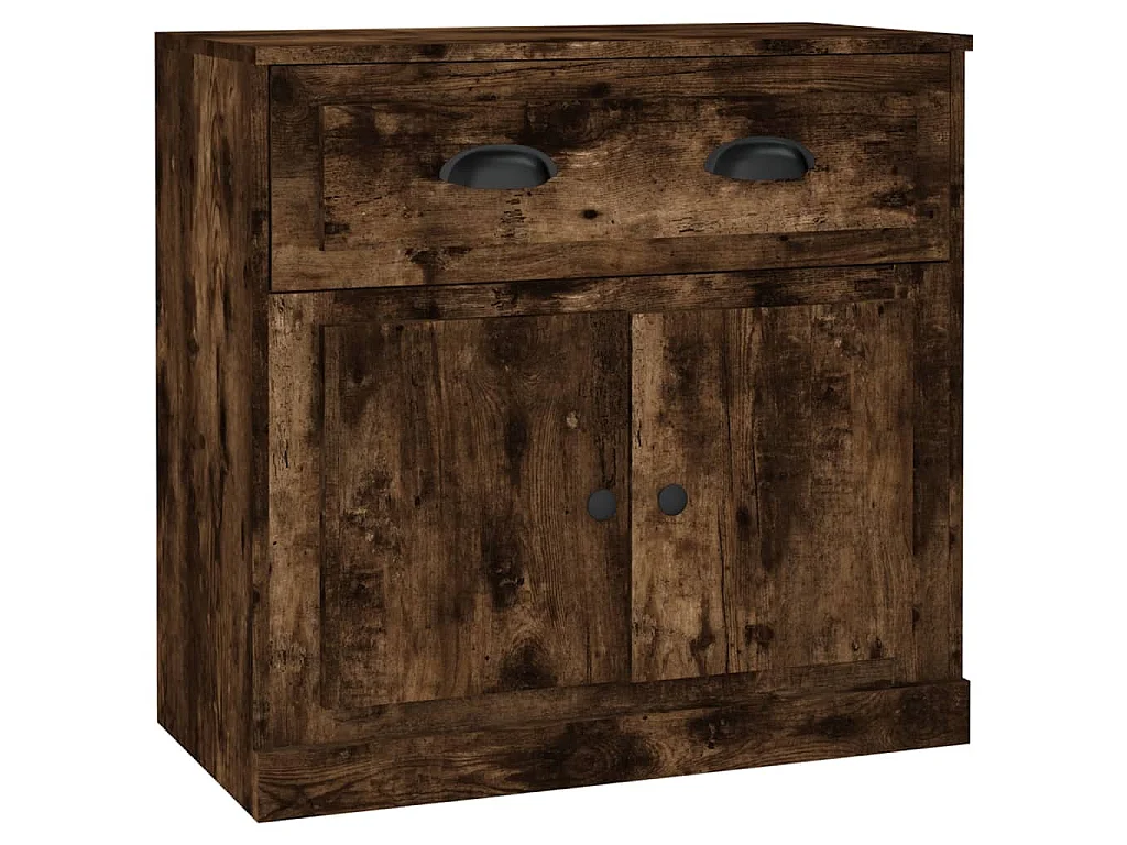 Buffet chêne fumé 70x35,5x67,5 cm bois d'ingénierie