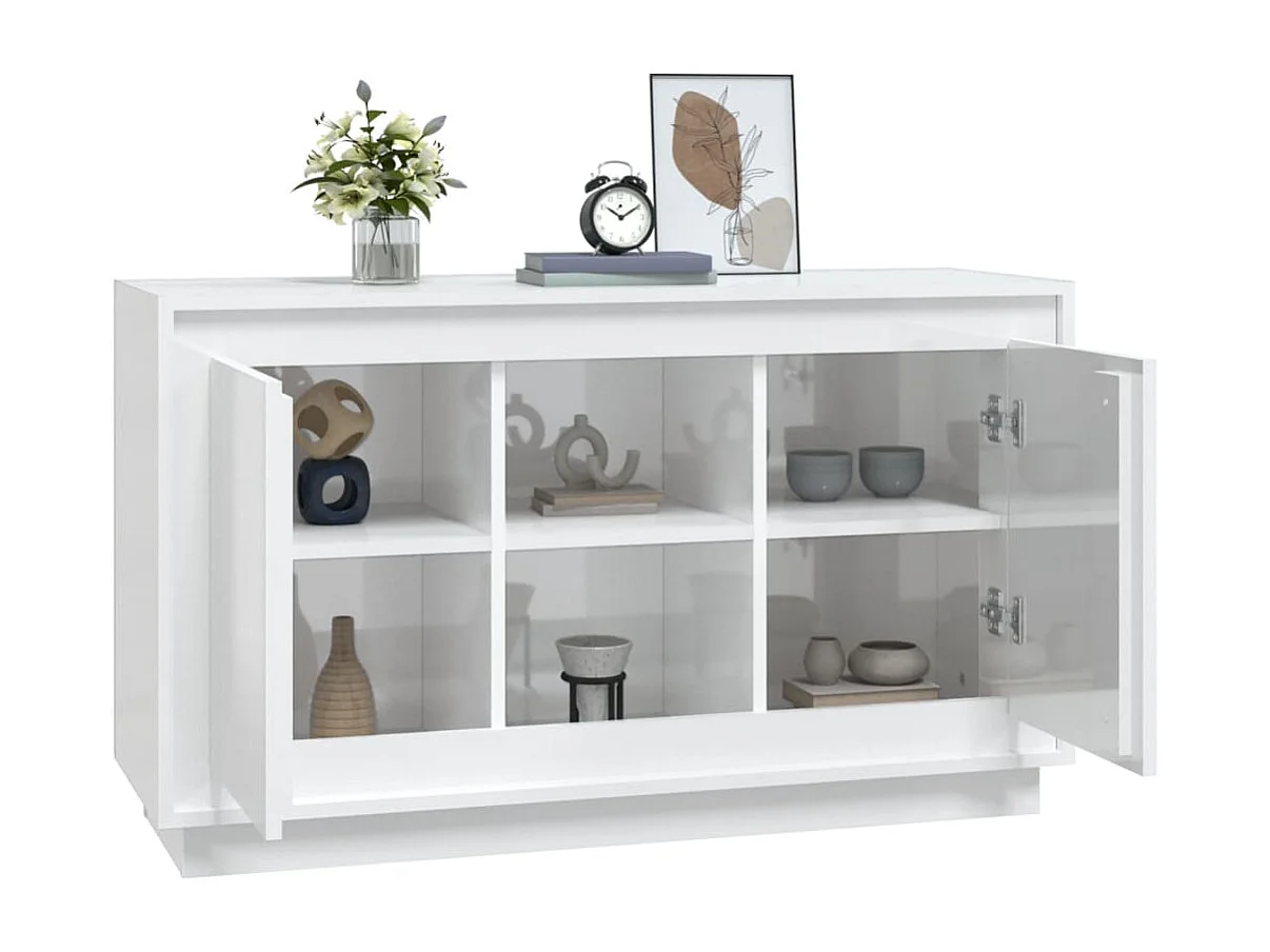 Aparador 102x35x60 cm derivados de madeira branco brilhante