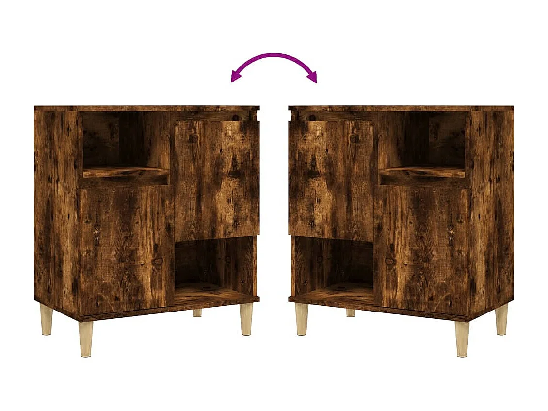 Dressoir 60x35x70 cm bewerkt hout gerookt eikenkleurig