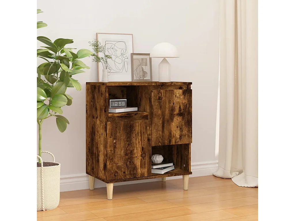 Buffet Chêne fumé 60x35x70 cm Bois d'ingénierie
