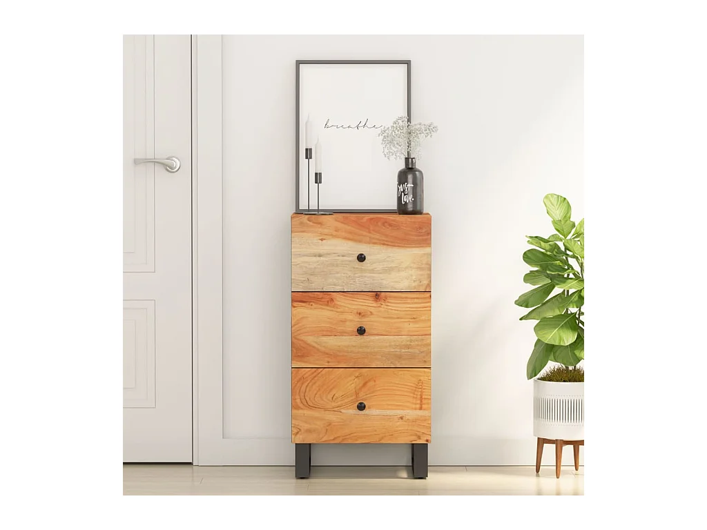 Sideboard mit 3 Schubladen 40x33,5x75 cm Massivholz Akazie