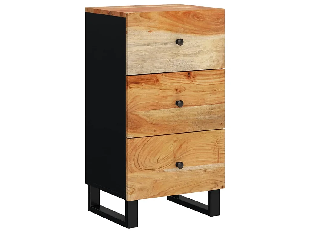 Buffet avec 3 tiroirs 40x33,5x75 cm bois massif d'acacia