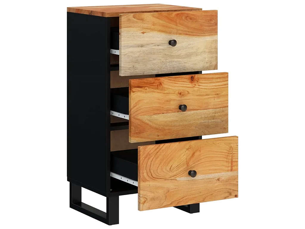Buffet avec 3 tiroirs 40x33,5x75 cm bois massif d'acacia