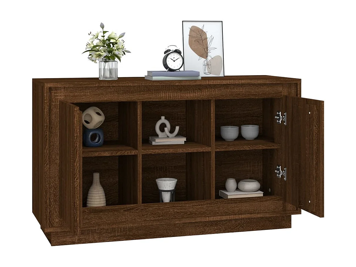 Sideboard Braun Eichen-Optik 102x35x60 cm Holzwerkstoff