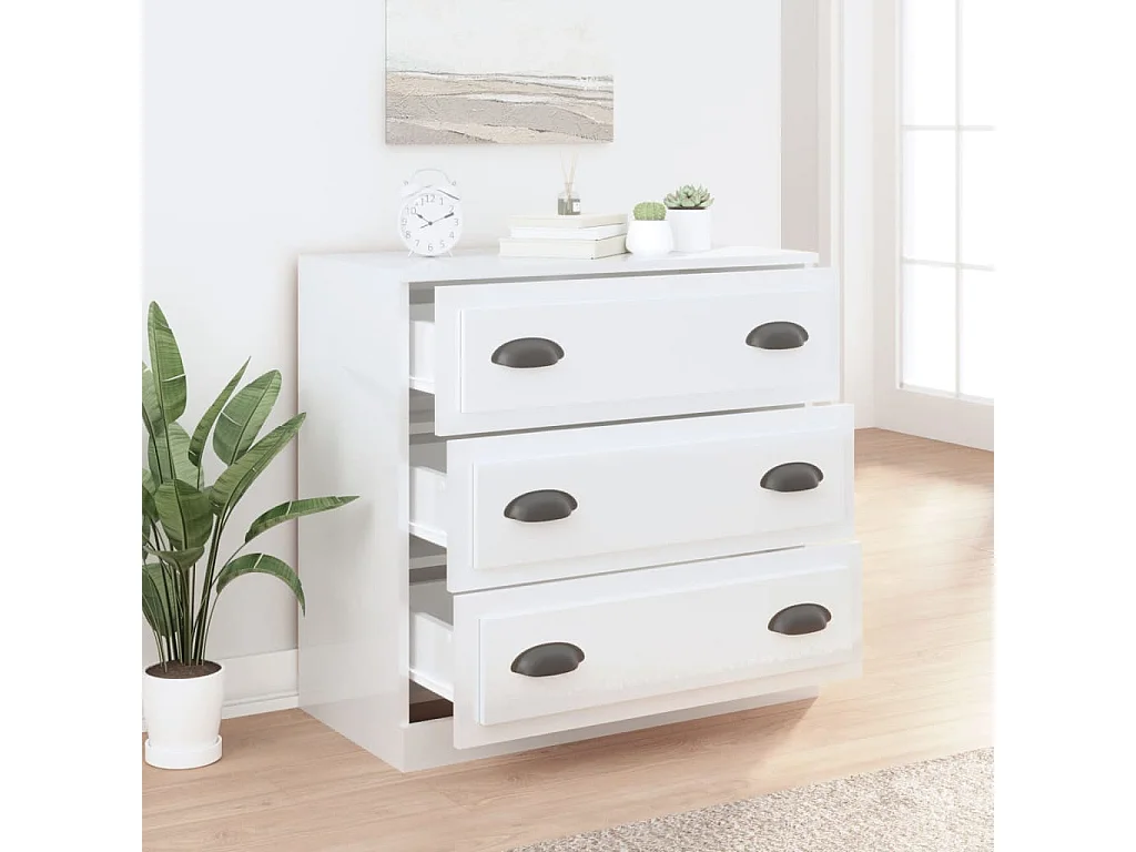 Aparador 70x35,5x67,5 cm derivados de madeira branco brilhante