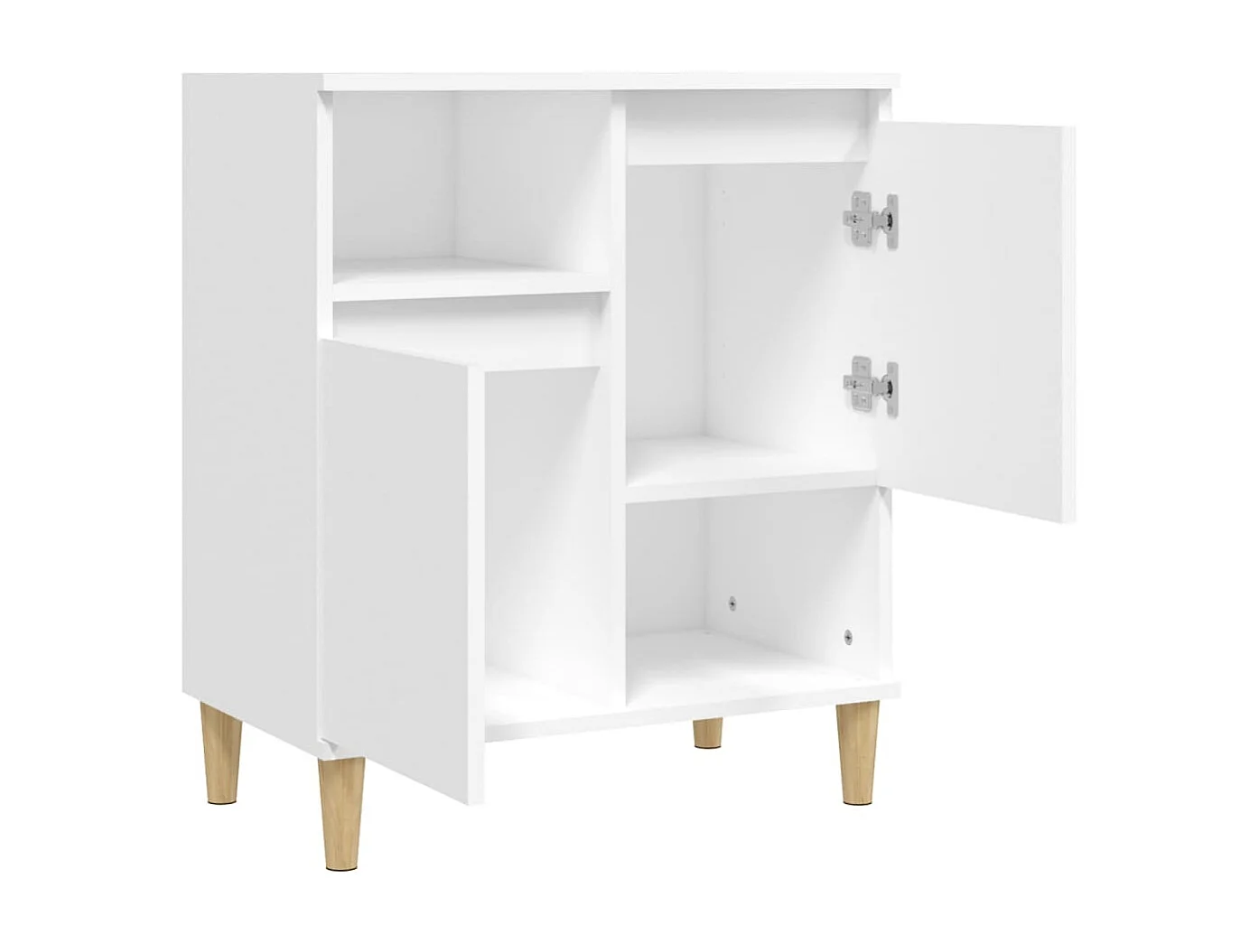 Aparador de madera contrachapada blanco 60x35x70 cm