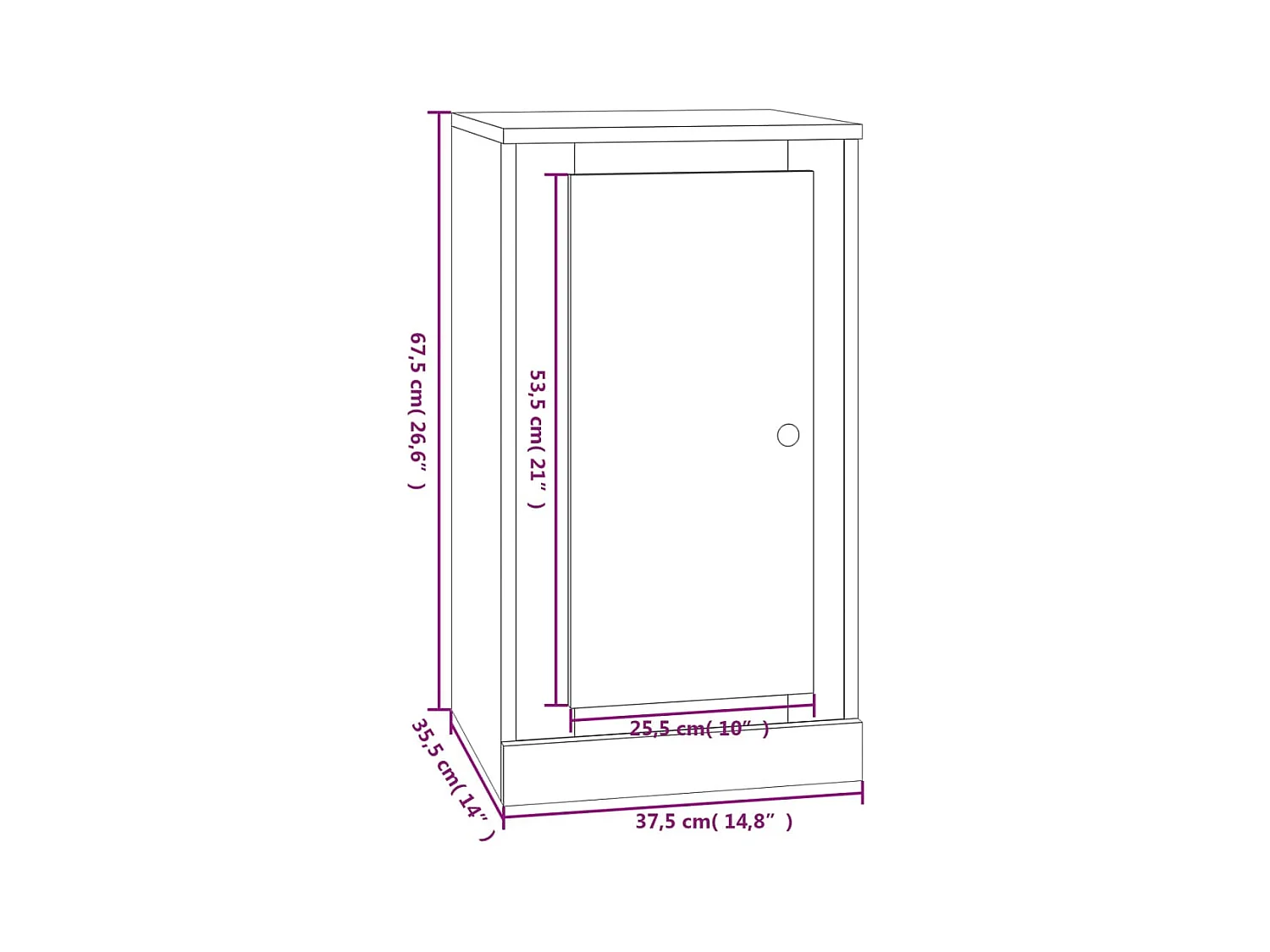 Sideboard Weiß 37,5x35,5x67,5 cm Holzwerkstoff