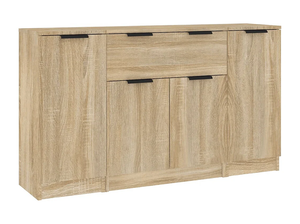Buffets 3 pcs Chêne sonoma Bois d'ingénierie