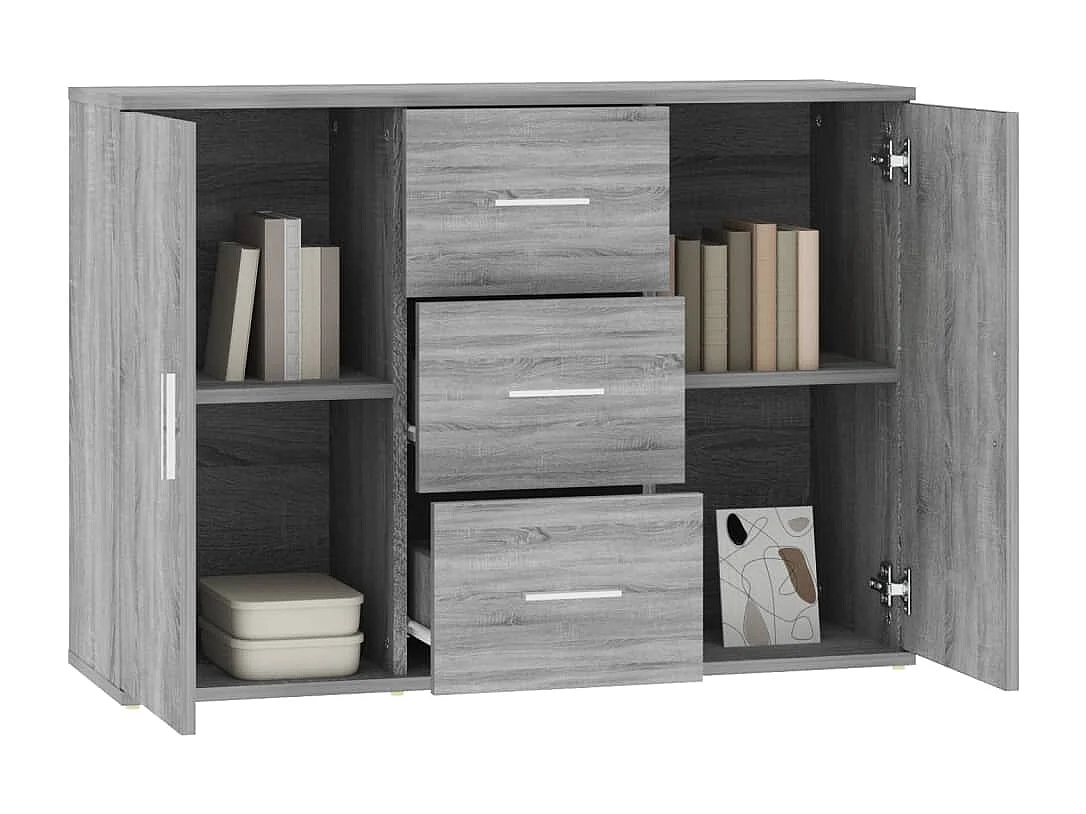 Buffet Sonoma gris 91x29,5x65 cm Bois d'ingénierie