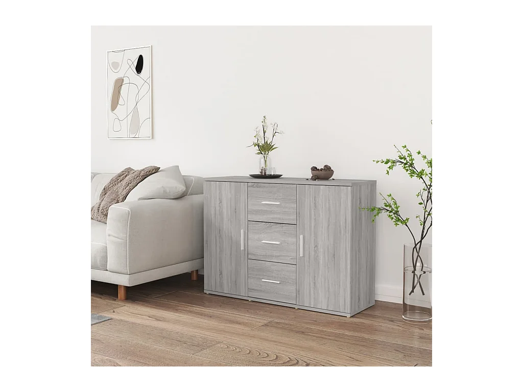 Buffet Sonoma gris 91x29,5x65 cm Bois d'ingénierie