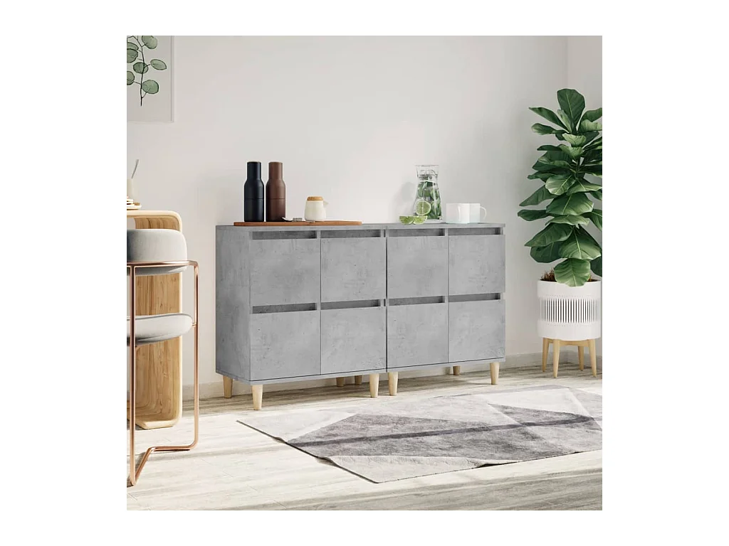 Buffets 2 pcs gris béton 60x35x70 cm bois d'ingénierie