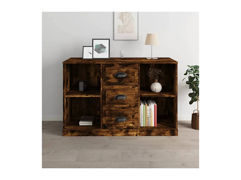 Buffet chêne fumé 104,5x35,5x67,5 cm bois d'ingénierie