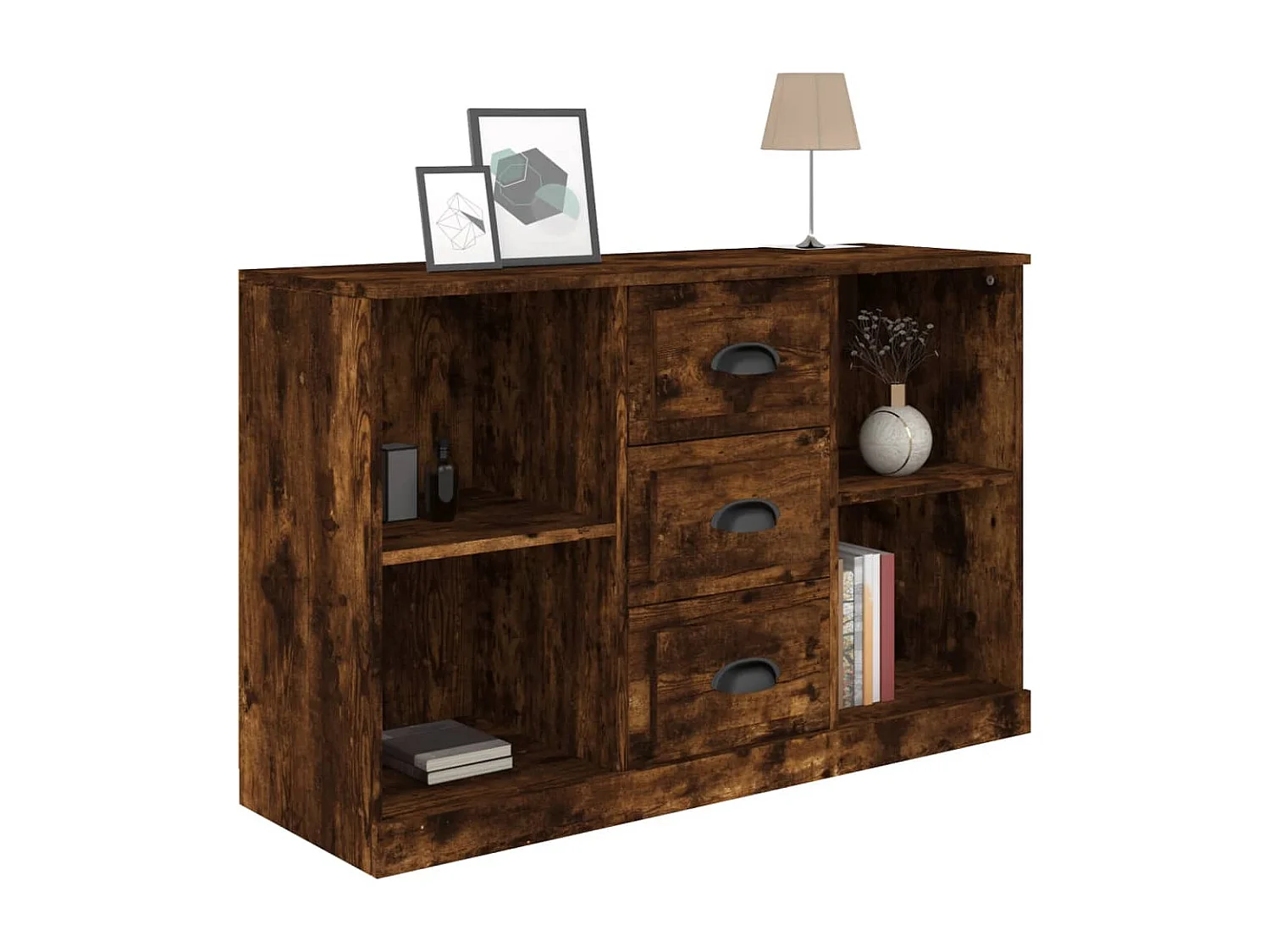 Buffet chêne fumé 104,5x35,5x67,5 cm bois d'ingénierie