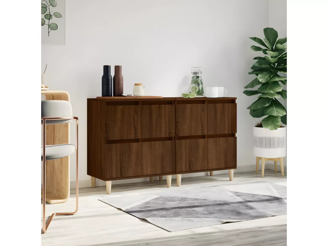 Kauf Unique Sideboards 2 Stk. Braun Eichen-Optik 60x35x70 cm Holzwerkstoff