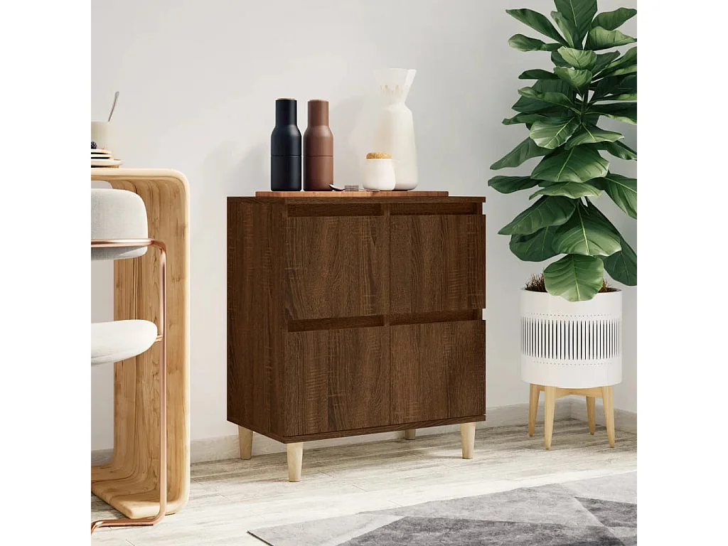 Credenza Rovere Marrone 60x35x70 cm in Legno Multistrato