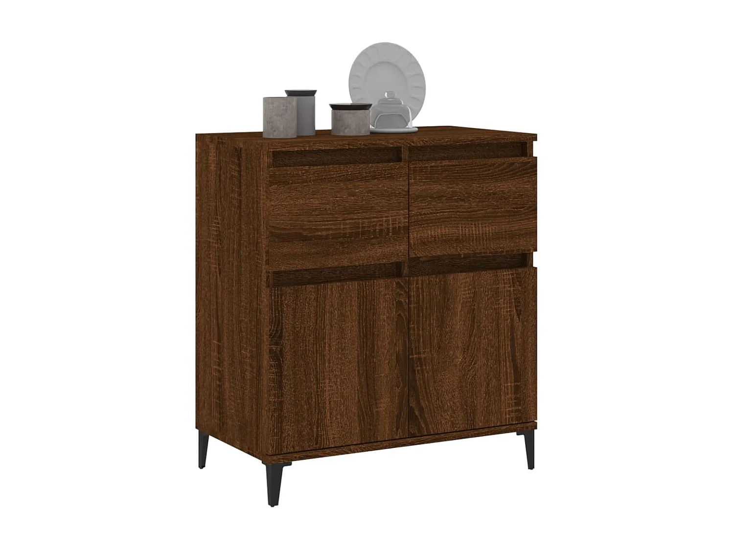 Credenza Rovere Marrone 60x35x70 cm in Legno Multistrato