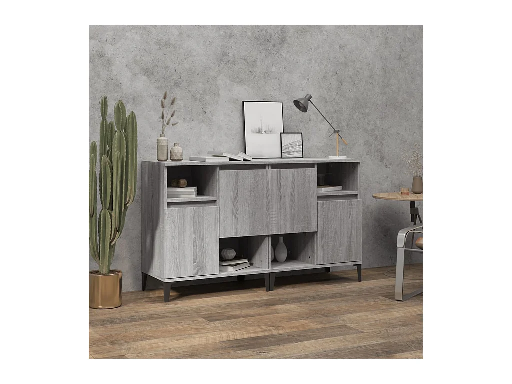 Buffets 2 pcs sonoma gris 60x35x70 cm bois d'ingénierie