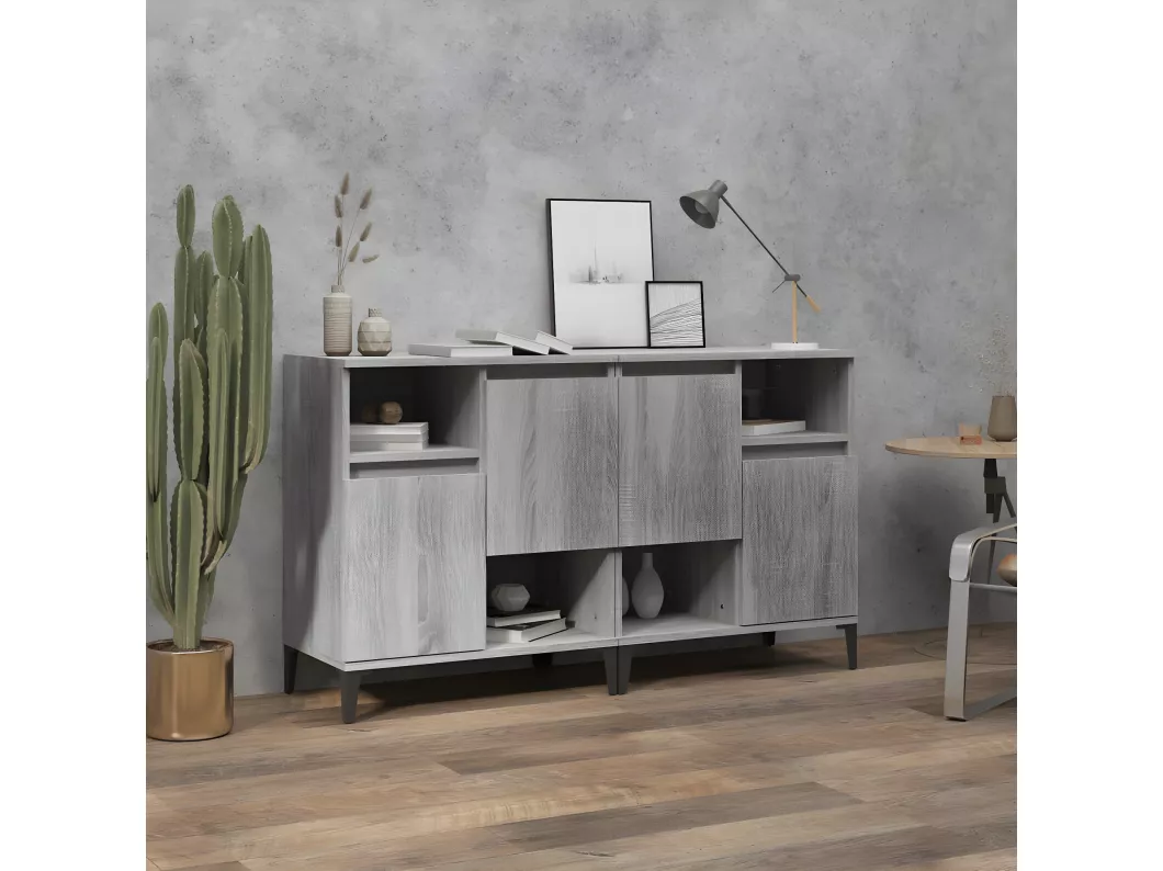 Kauf Unique Sideboards 2 Stk. Grau Sonoma 60x35x70 cm Holzwerkstoff