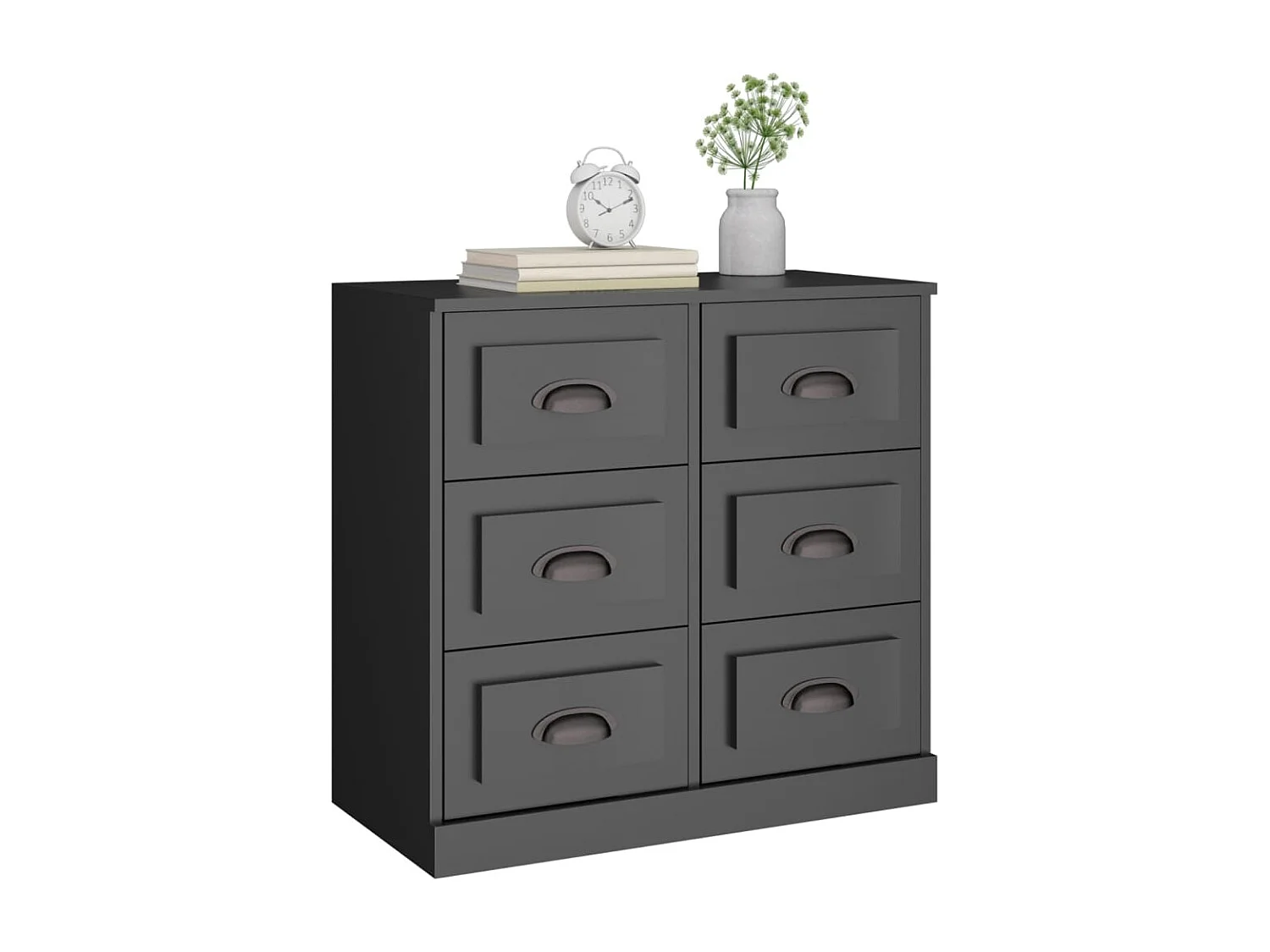 Buffet noir 70x35,5x67,5 cm bois d'ingénierie