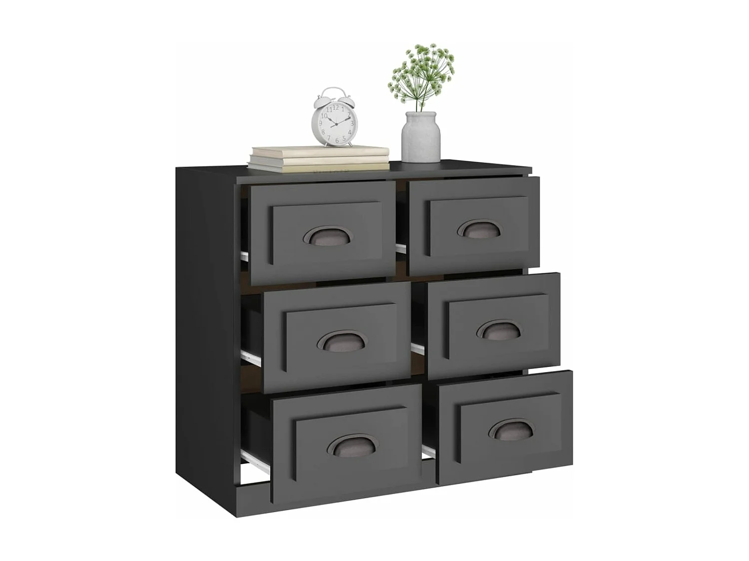 Buffet noir 70x35,5x67,5 cm bois d'ingénierie