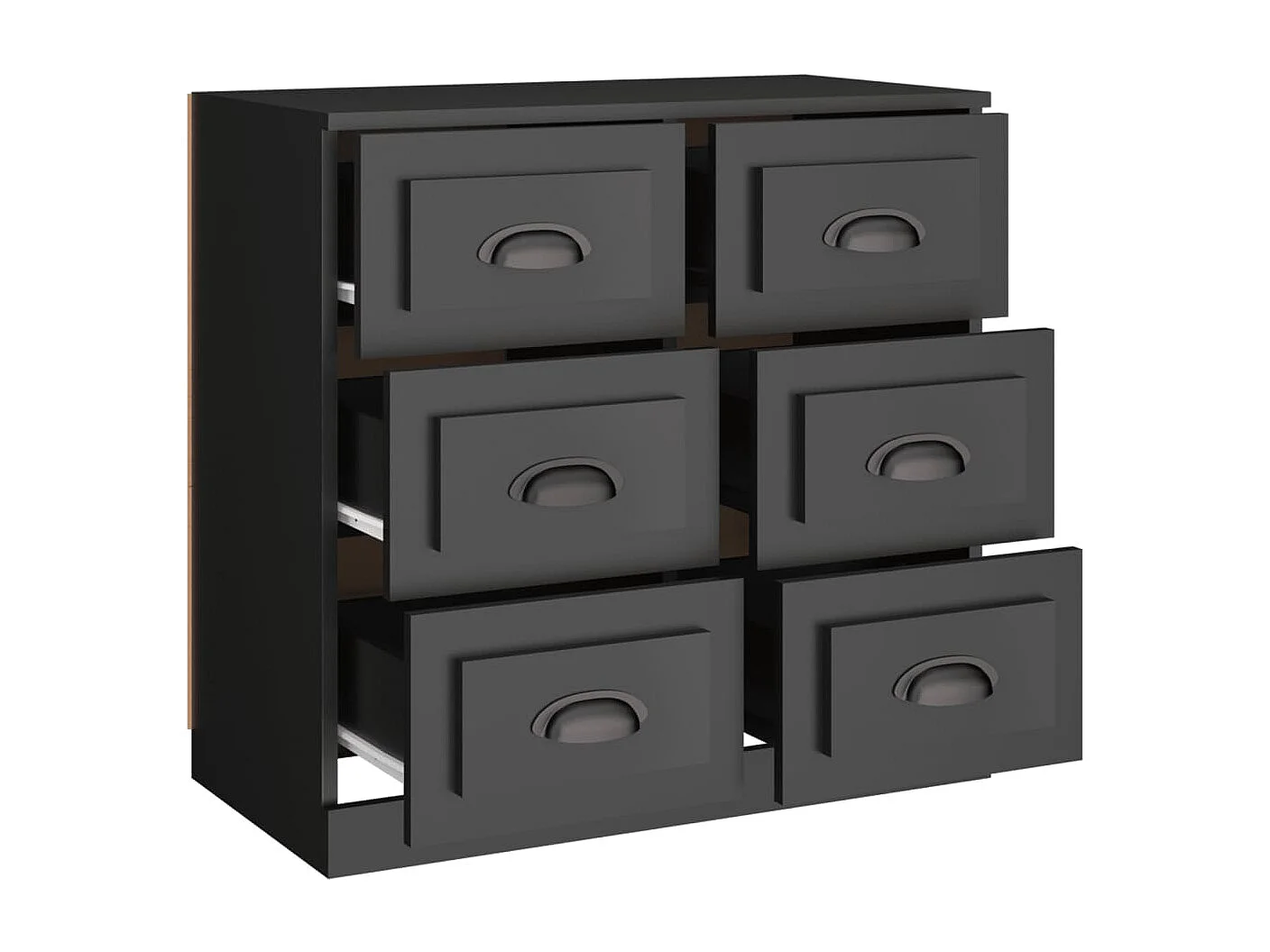 Buffet noir 70x35,5x67,5 cm bois d'ingénierie