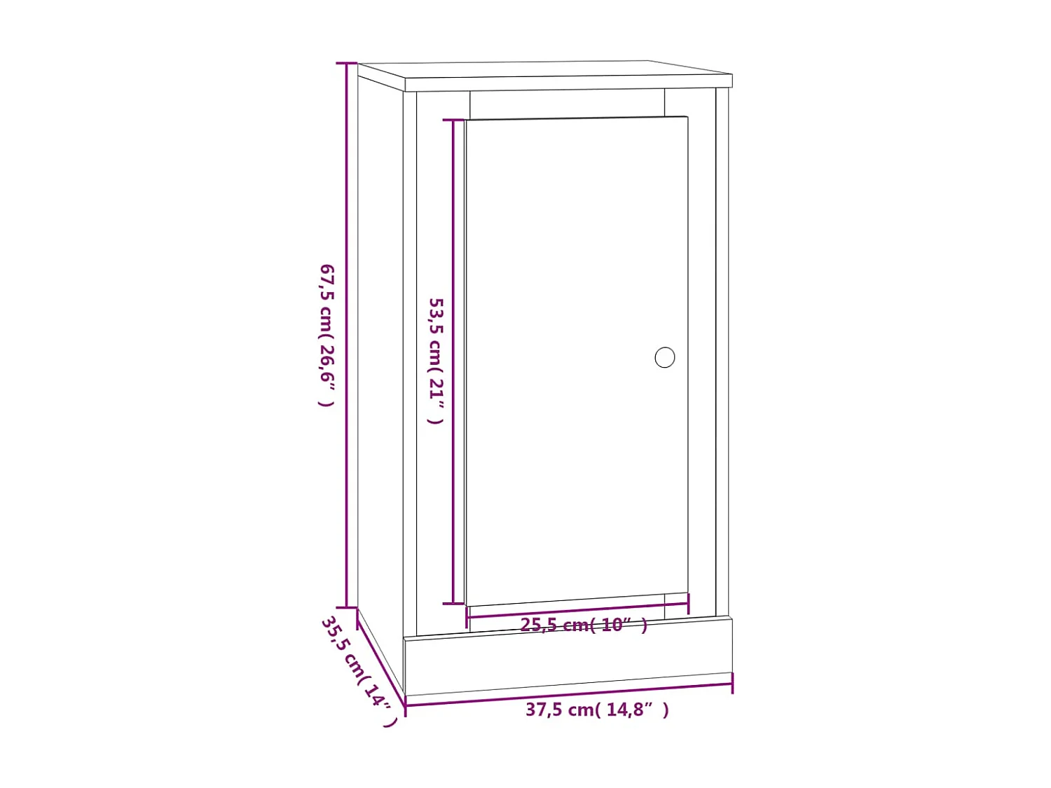 Dressoirs 2 st 37,5x35,5x67,5 cm bewerkt hout hoogglans wit