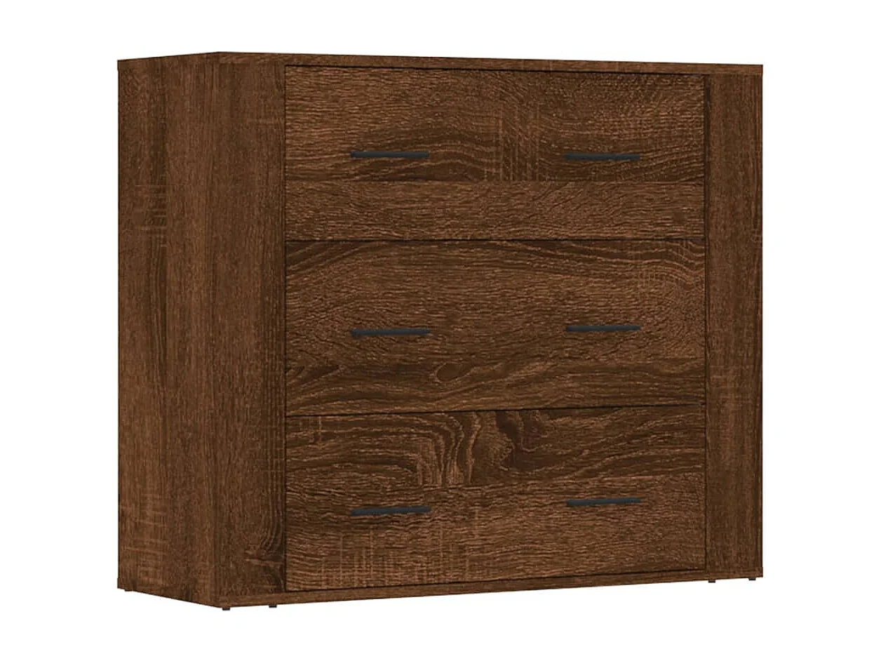 Dressoirs 3 st bewerkt hout bruin eikenkleur
