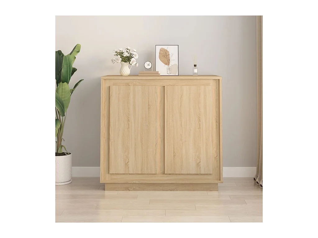 Dressoir 80x34x75 cm bewerkt hout sonoma eikenkleurig